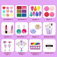 Boîte cadeau d'anniversaire pour filles, jeu de maquillage, d'art des ongles et de beauté pour enfants en plastique, accessoires, couronne, sirène, princesse