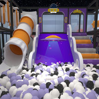 Service tout-en-un pour équipements de terrain de jeux intérieur personnalisés avec piscine à balles, toboggans, trampoline, jeux de défis ninja