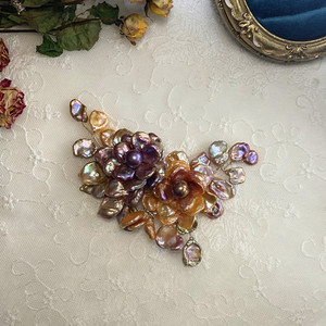 豪華なエレガントな手作り花真珠ブローチレディースジュエリー装飾カラフルな淡水真珠ウェディングパーティー - Product Image 6