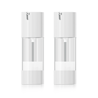 Flacon cosmétique de luxe 50 ml avec pulvérisateur sans air plaqué or blanc pour masque facial, sérum et shampoing