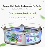 USMILEPET meja kopi ekologis tangki ikan Oval kaca akuarium besar sedang 1.2 Meter tangki ikan mas kreatif untuk ruang tamu