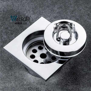 WESDA Égouttoir de baignoire Drainage Anti-cheveux Fishbowl <span class=keywords><strong>Bouchon</strong></span> de vidange de sol Laiton Chrome Piscine Drain Plancher - Product Image 2