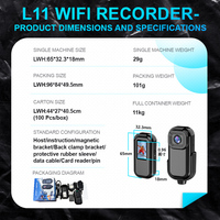 Caméra corporelle portable WIFI 1080P HD avec détection de mouvement, enregistreur vidéo de poche pour vélo, sports de plein air, sécurité microSD