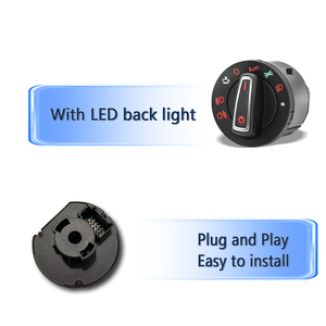 Interruttore Fendinebbia Auto Plug and Play per Polo 2014-2016, <span class=keywords><strong>Passat</strong></span> B6 B7, Multivan T5 <span class=keywords><strong>T6</strong></span>, Tiguan - Ricambi Interni Interruttore Fari - Product Image 5