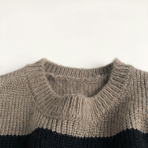 Mohair pakaian rajut anak-anak, rompi rajutan bergaris Seri Sen Set penuh untuk anak laki-laki dan perempuan - Product Image 4