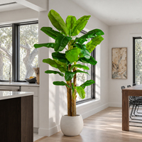 Arbre à bananes artificiel commercial, plante à feuilles de bananes artificielles pour la décoration intérieure des hôtels, des restaurants, des cafés et des boutiques