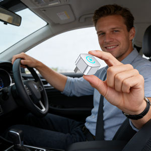 Silver <b>USB</b> Port 2 in 1 Connect Mini Wireless CarPlay <b>Adapter</b> <b>Plug</b> & Play Wired <b>to</b> Wireless CarPlay Dongle for IOS Android - Product Image 1