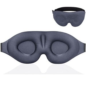 Máscara de Dormir 3D Contorneada Negra, Antiluz, Suave <span class=keywords><strong>y</strong></span> Ajustable, para el Cuidado de los Ojos, Venta al Por Mayor - Product Image 1