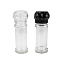 Meilleur prix manuel 100ML jetable sel poivre moulin en gros verre plastique salière et moulin pour usage domestique cuisine