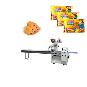 Penjualan Laris Biskuit Roti Kue Otomatis Mesin Pengemasan Horizontal Cokelat