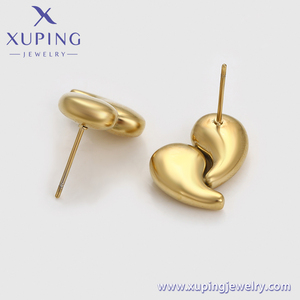 T000953003旭平饰品14k金色经典不锈钢韩版复古时尚镀金精美耳环 - Product Image 3