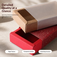 Boîte à tiroir pliable en papier kraft, logo imprimé offset transparent personnalisé, boîte cadeau couleur, vente en gros