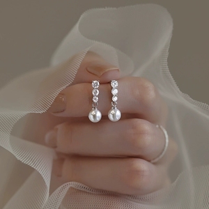 Bông tai dạng khuyên bằng bạc 925 giả ngọc trai FY-ED392 dành cho nữ, kiểu dáng mới năm <span class=keywords><strong>2025</strong></span>, thời trang, nhẹ nhàng sang trọng, thiết kế độc đáo - Product Image 4