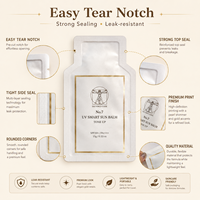 Sachet d'emballage en Mylar personnalisé imprimé holographique, plat, à trois soudures latérales, pour échantillons, mini et petit format