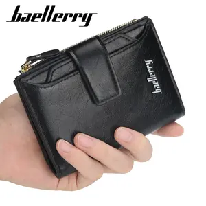 Baellerry Casuale Breve Raccoglitore degli uomini Unisex Clip Dei Soldi di Nuova Borsa di Cuoio