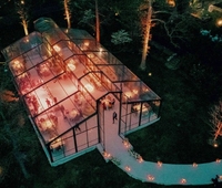 Grande Tente Atrium de Luxe à Structure en Aluminium Noir, Personnalisable pour Mariages et Événements de 150, 300, 500 ou 1000 Personnes