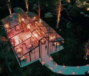 Grande Tente Atrium de Luxe à Structure en Aluminium Noir, Personnalisable pour Mariages et Événements de 150, 300, 500 ou 1000 Personnes - Product Image 4