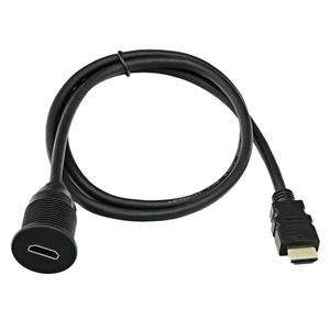 Cable de extensión HDMI macho a hembra, resistente al agua, para coche, motocicleta, barco, Panel de salpicadero, todo de cobre, negro - Product Image 1