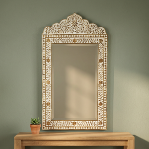 BS INTERNATIONAL Handcrafted Customized Modern Polished Eco-Friendly Bone Inlay <b>Mirror</b> Frame Wall Decorative Anniversary Direct - Product Image 1