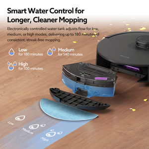 Robot Vacuum QT20 Suction 3000Pa Strong Suction LDS Mapping WiFi App Control Wet & <b>Dry</b> Brushless Motor for Home Cleaning - Product Image 2