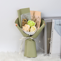Bouquet de fleurs pour mariage, décoration de la maison, bouquet de roses artificielles en savon, cadeaux pour la Saint-Valentin 2025