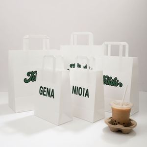 Bolsas de Papel para Tazas de Café, Ecológicas, para Llevar, de Kraft, para Bebidas Calientes, con Personalización de Marca - Product Image 1