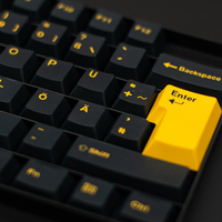 Aflion 108 Keys PBT Dye Sublimation Keycaps for Mechanical Keyboard Custom Drawing Yellow White 2-Color ANSI/ISO Layout Single