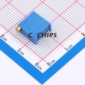 Résistance/potentiomètre réglable 3296X-105, composant traversant (THT)-3P, 9,5x4,8 mm, résistance 1 mOhm, 10 %, 500 mW, 250 ppm/ ℃ - Product Image 1