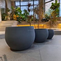 Pot de fleurs géant moderne en fibre de verre écologique avec trou de drainage, capacité 30L, léger, biodégradable, durable, pour sol