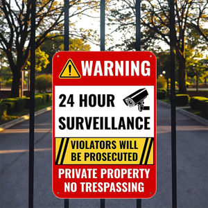 Letrero <span class=keywords><strong>de</strong></span> aluminio Prohibido El Paso-Videovigilancia las 24 horas-Protegido por <span class=keywords><strong>la</strong></span> <span class=keywords><strong>ley</strong></span>-Robo y resistente al óxido - Product Image 4