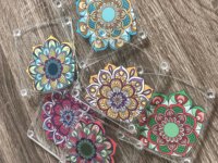 Ensemble de dessous-de-verre en acrylique en plexiglas multicolore néon, dessous-de-verre carrés, sous-verres, sets de table, décoration de table