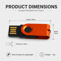 Clé USB 2.0 pivotante personnalisée avec logo, 32 Go, clé mémoire rotative, cadeau d'entreprise, nouvelle, cryptée, garantie 3 ans, épreuve de conception gratuite