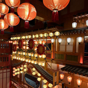 Lanterne extérieure de <span class=keywords><strong>fleur</strong></span> imperméable lanternes chinoises colorées lanterne de soie de papier - Product Image 6