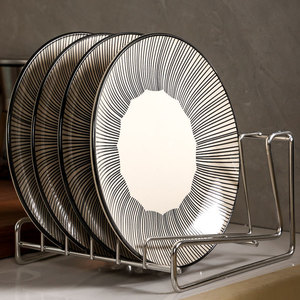 Estante de almacenamiento redondo de acero inoxidable 304 para platos de cena, estante de secado de cocina, estante para platos, estante pequeño para tabla de cortar - Product Image 6