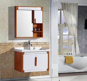 따뜻한 욕실 화장대 오크 나무 캐비닛 욕실 가구 8008