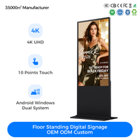 Pantalla Digital LCD HD de 43, 49, 50, 55 y 65 Pulgadas, Kiosco Publicitario con Pantalla Táctil, WiFi/USB/CMS para Anuncios