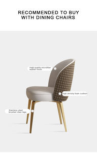 Table à manger ronde en pierre frittée moderne minimaliste et économique, avec ou sans plateau tournant - Product Image 6