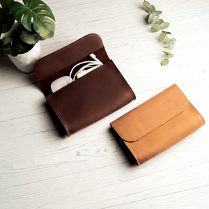 Bespoke Leather <b>Cable</b> Organizer Custom Logo Desk Cord Management Travel Tech Accessories Wire Holder Case Box LCO-0064 - Product Image 1