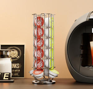 Support de <span class=keywords><strong>rangement</strong></span> rotatif à 360° en métal pour 24 dosettes <span class=keywords><strong>Nespresso</strong></span> <span class=keywords><strong>Vertuo</strong></span> - Product Image 5