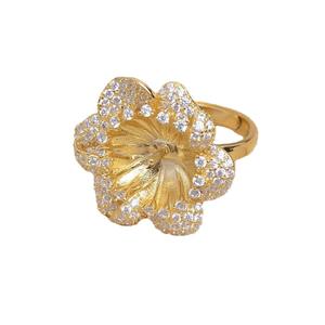 ที่ใส่แหวนเงินแท้ S925 รุ่นหรูหรา JG5457 แบบเปิด DIY สำหรับแหวนแฟนซีของผู้หญิง ขนาด 12-14 พร้อมจี้ไข่มุกและเครื่องประดับ - Product Image 5