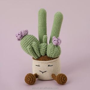 Decoración para el Hogar, Cactus Tejido a Crochet, Hecho a Mano, con Múltiples Cabezas, en Maceta - Product Image 2