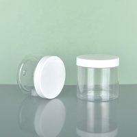 Emballage cosmétique alimentaire en gros, pot en plastique PET transparent pour crème cosmétique de 250 ml, 300 ml, 400 ml, 450 ml, 500 ml avec couvercle blanc ou noir