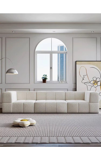 Sofá de Tela Minimalista Moderno Italiano JJY-013, Conjunto Modular Esquinero Simple para Salas de Estar Pequeñas y Grandes, con Función Reclinable - Product Image 3