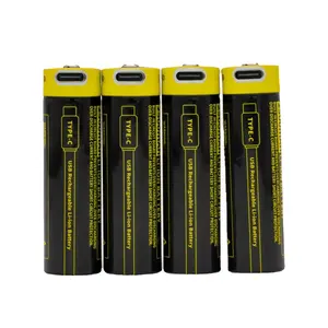 도매 2600mAh 3.7V 원통형 Type-C 3 차 리튬 이온 USB 충전식 18650 리튬 이온 배터리