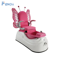 Chaise de pédicure pour enfants rose papillon sans plomberie pour filles