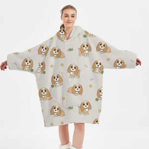 2024 새로운 제조 업체 개인 모피 개 디자인 푹신한 양털 편안한 웨어러블 자이언트 포켓 까마귀 담요 - Product Image 2