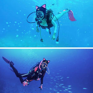 Gorro de Buceo de Neopreno de 3mm con Orejas de Gato de Dibujos Animados, Gorro de Snorkel Ajustable, Térmico, para Natación y Buceo, Unisex, Protector de Cabeza para Traje de Neopreno - Product Image 4