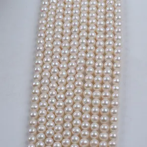 All'ingrosso collana di perle rotonde d'acqua dolce 7.3-8.3mm gioielli fai da te accessori