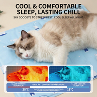 Tapis rafraîchissant en gel pour chiens et chats, remplissage intégral de gel, imperméable, coussin de refroidissement estival, 3 tailles 40x30-60x50cm Bleu