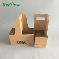 Sac porte-gobelet en papier, Logo personnalisé, boissons à emporter, porte-café, plateau avec poignée, pour 1/2/4 tasses, vente en gros